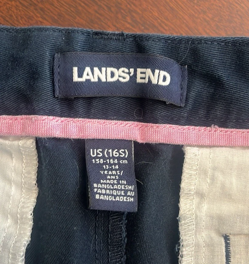 Pantalones de uniforme escolar Lands' End azul marino para niña 16 S ajustados, ins 28,5", cintura ajustable Foto 4 de 4