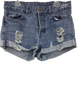 Women's Jeans Shorts Size 4, Divided H&M,  Light Wash Blue Denim Distressed