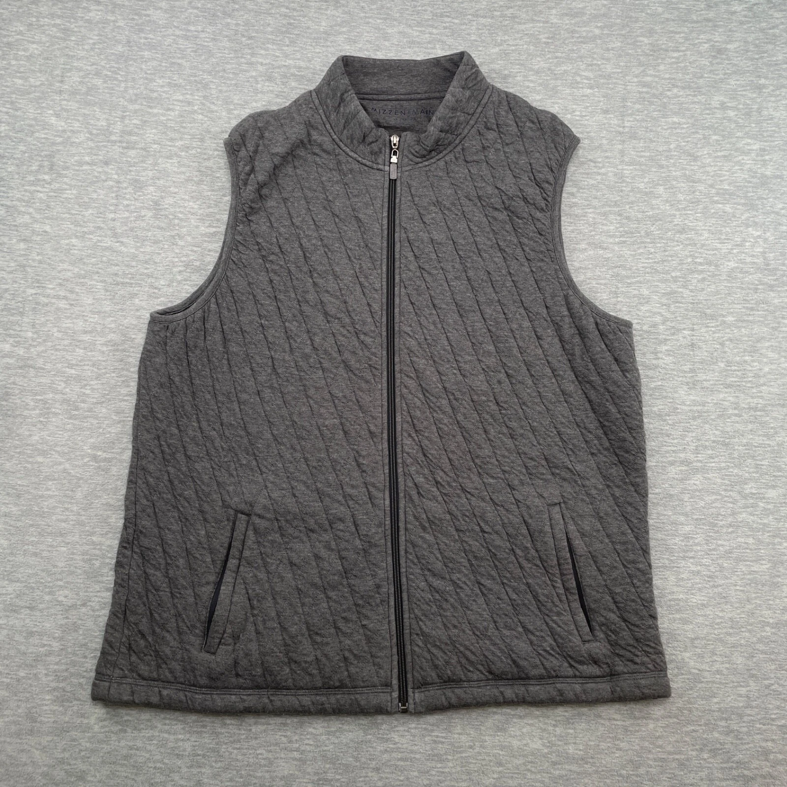 Mizzen Main Vest Men 2XL Gray Hendricks Full Zip Quilted Casual Outdoor