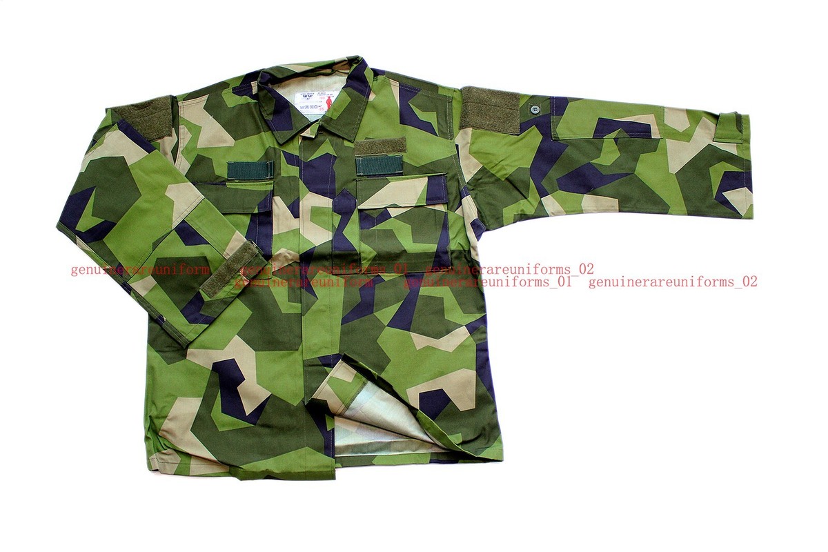 Rare Genuine Swedish Army Woodland Camo M90 BDU Shirt Many