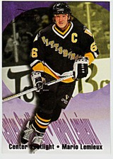 1994-95 FLAIR CENTER SPOTLIGHT #6 MARIO LEMIEUX Pittsburgh Penguins Hockey Card