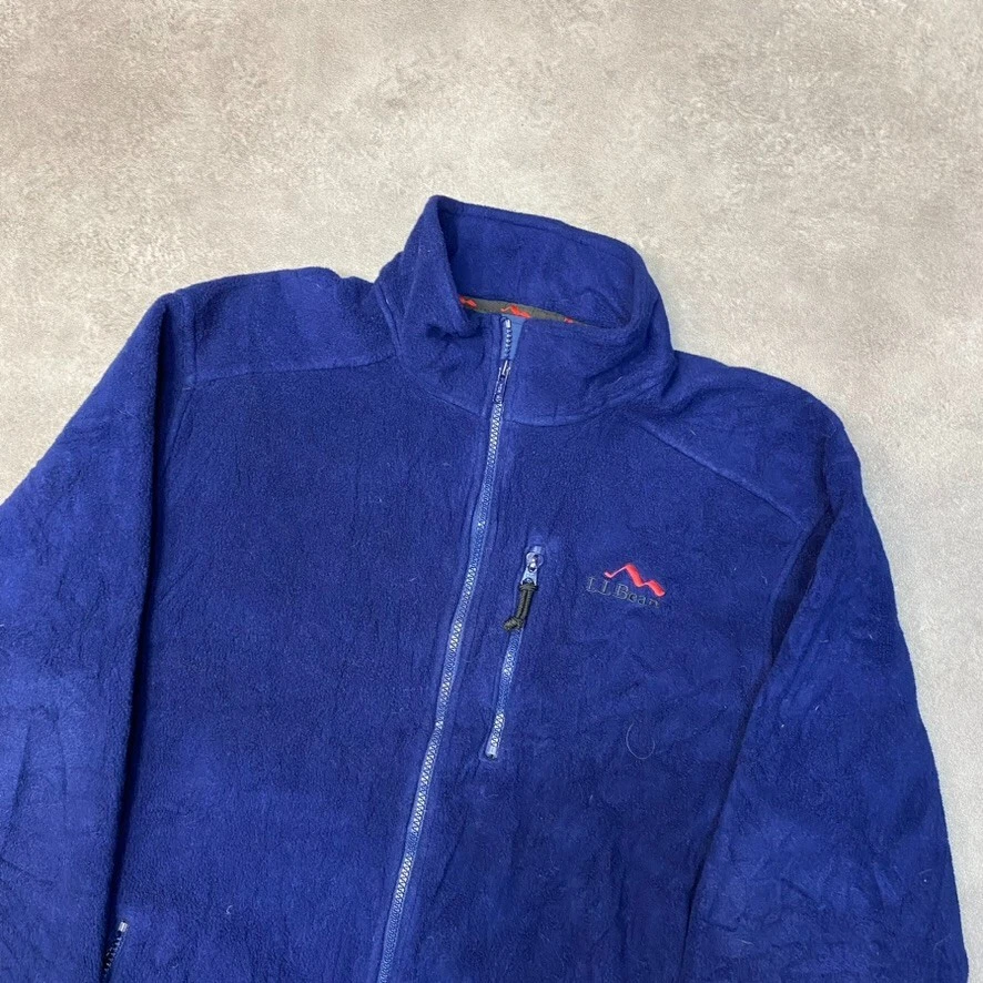 L.L Bean Fleece Mens Medium Lightweight Full Zip Hiking Jumper, Blue - Image 2 of 4