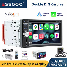 2 DIN Apple Carplay Stereo CD DVD Player Android Auto FM Radio Bluetooth Camera