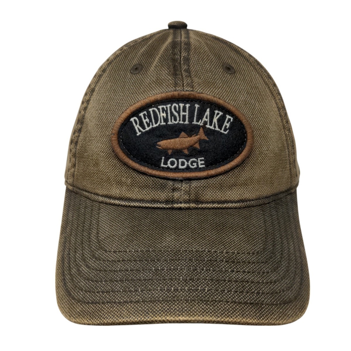 Redfish Lake Lodge Patch Slideback Hat Brown OSFA Adjustable