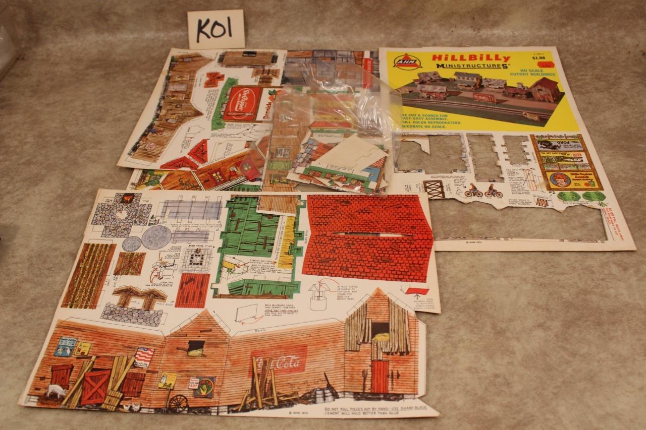 K01 VINTAGE A.H.M. Hillbilly Ministructures HO scale cardboard cutout