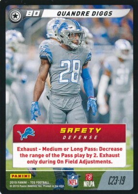 C23-19 QUANDRE DIGGS 2019 Panini Five Football TCG LIONS