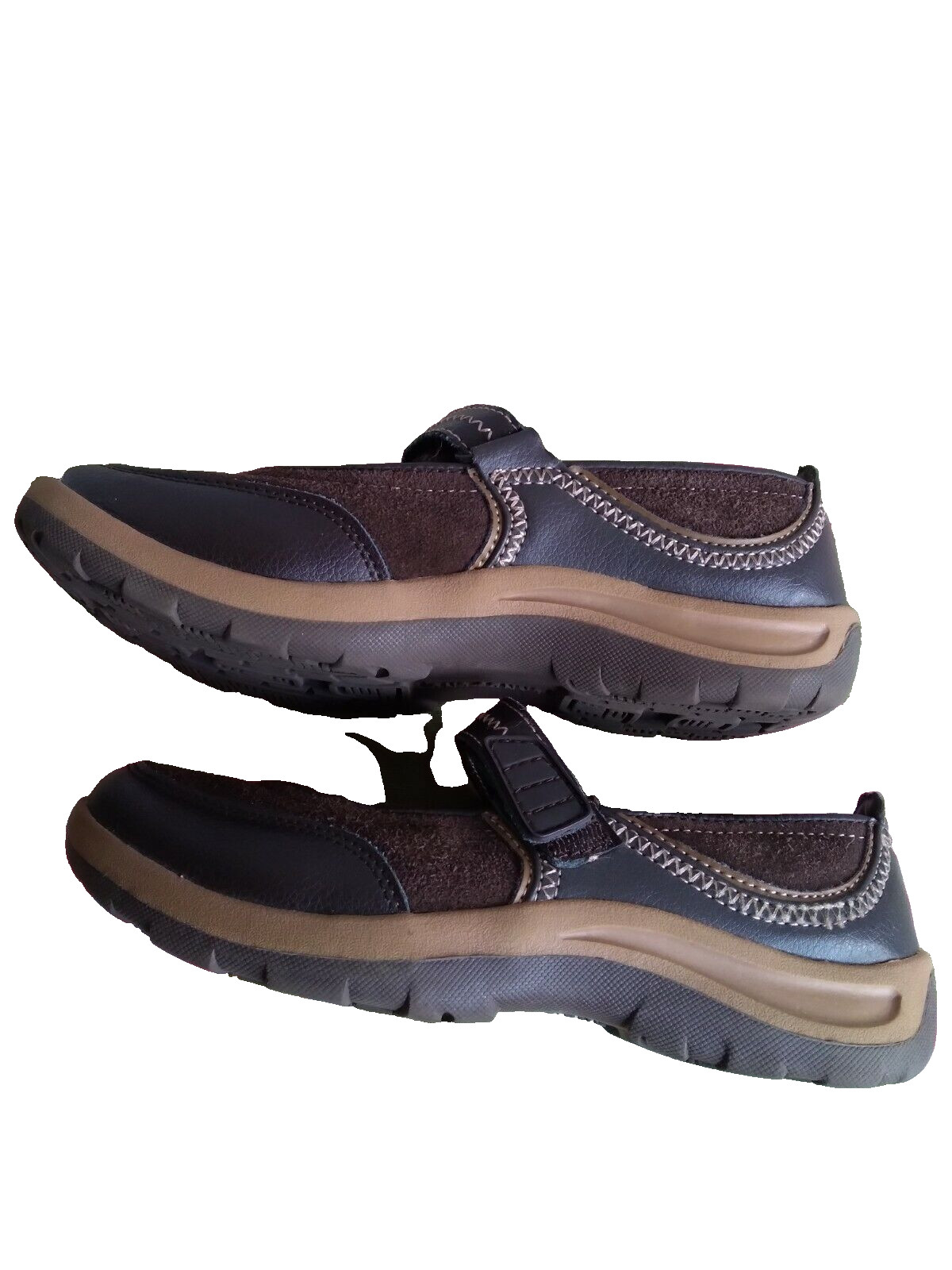 Lands End Mary Janes Brown Suede Leather Shoes Womens… Gem