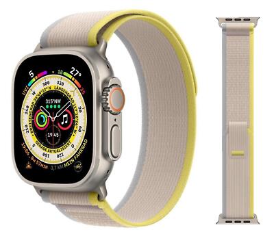 Original Apple Trail Loop Armband S/M 44/45/49mm MQEG3ZM/A Yellow/Beige Sehr Gut