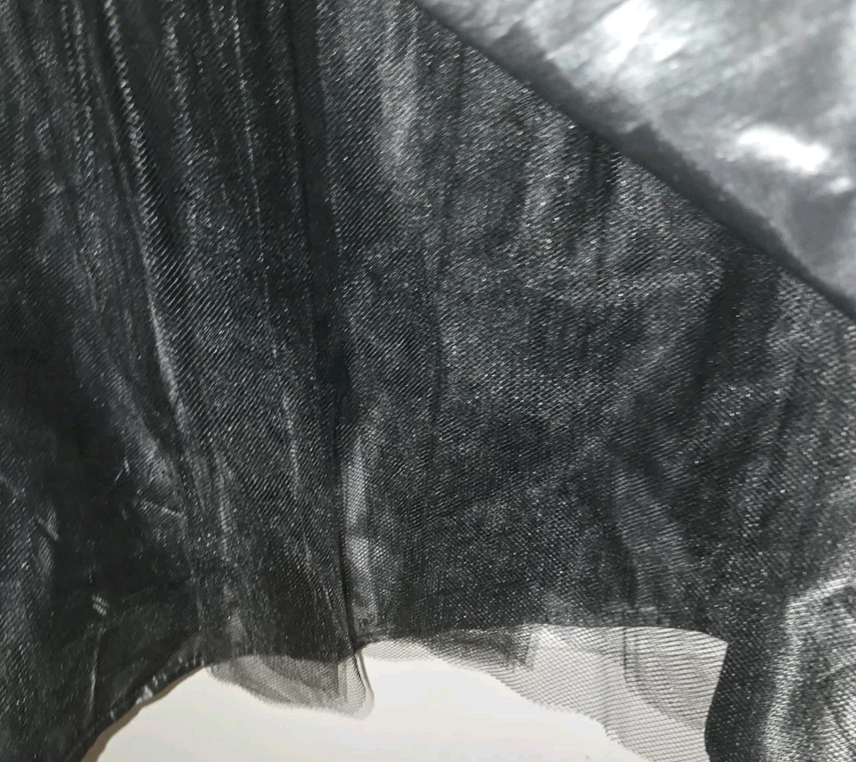 Maxi Falda Midi MY MICHELLE Gris Plateado Tafetán Negro Mariposa. Niñas 10 Foto 4 de 4