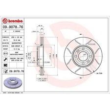 2x Bremsscheibe BREMBO 09.9078.76 passend f&uuml;r LADA MERCEDES-BENZ NISSAN DACIA