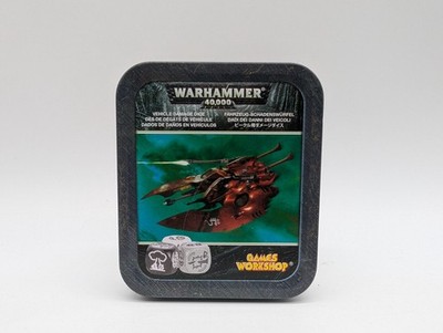 Vintage Games Workshop Warhammer 40K Vehicle Damage Dice Tin Complete OOP!