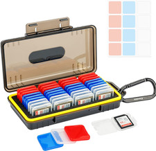 SD Card Case with 36 Pack Individual Clear Plastic Memory Card Holders for 36 SD