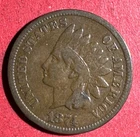 1874 US Indian Head Cent! Fine! Nice! Old US Coin!