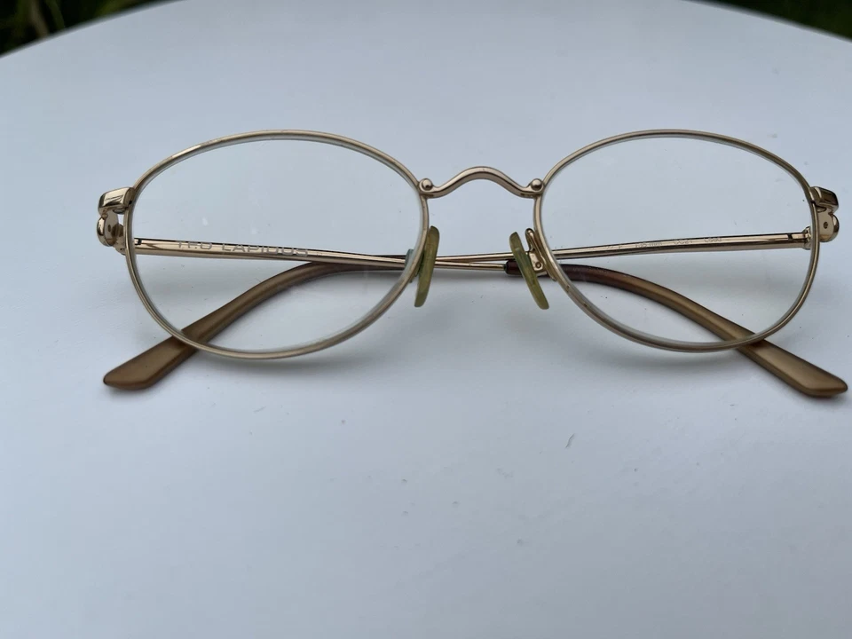 Ted Lapidus Raro Oro Wireframe Ovalado Gafas con Lentes Transparentes Francia De Colección Foto 4 de 4