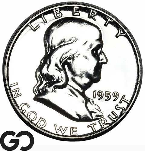 1959 Franklin Half Dollar PROOF, Gorgeous Superb Gem PR++