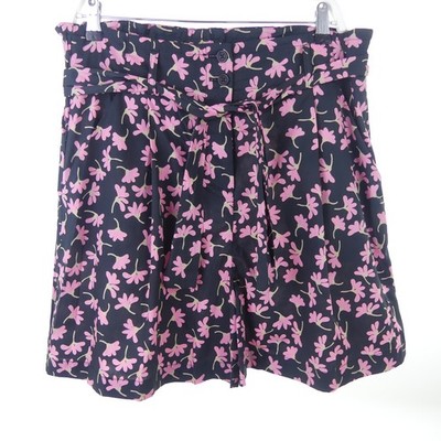 OTTOD'AME Shorts Bermuda Blumen Muster Schwarz Rosa Gr. 40 