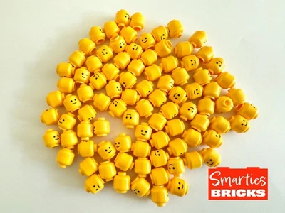 LEGO Minifigure Yellow Head x 10 Standard Grin Smile - NEW