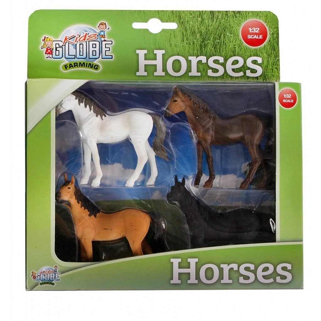 Van Manen Kids Globe Farming Horses (4 Assorted Designs, Scale 1:32) - 570199,As