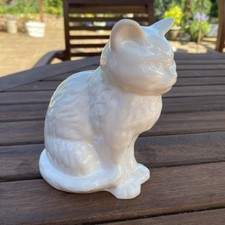 White China Porcelain Cat By Stevenson Brothers Oxford Made in England. 12.5 cm