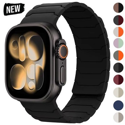 Magnet Silikon Armband Für Apple Watch Ultra 3 49mm Series 11 10 9 8 7 6 5 4 SE