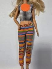 Barbie Doll Outfit Orange Colorful Print Shirt Pants Teresa Benetton Only CB2 