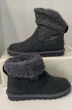 Bearpaw 2133W Virginia Women  s Sz 8 Knit Sheepskin Wool Blend Ankle Boots Gray
