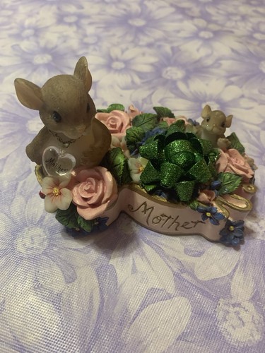 Fitz & Floyd Charming Tails Mom and Baby Flower Garden Figurine Rare Unique New - Picture 14 of 21