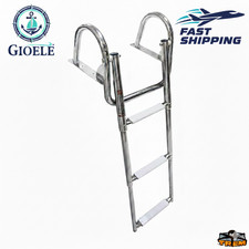 Scaletta telescopica Inox 3 Gradini con corrimano per Barca Gommone plancette