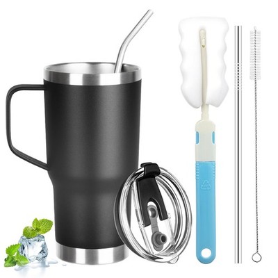 20 oz Tumbler with Handle, Stainless Steel Insulated Tumbler with