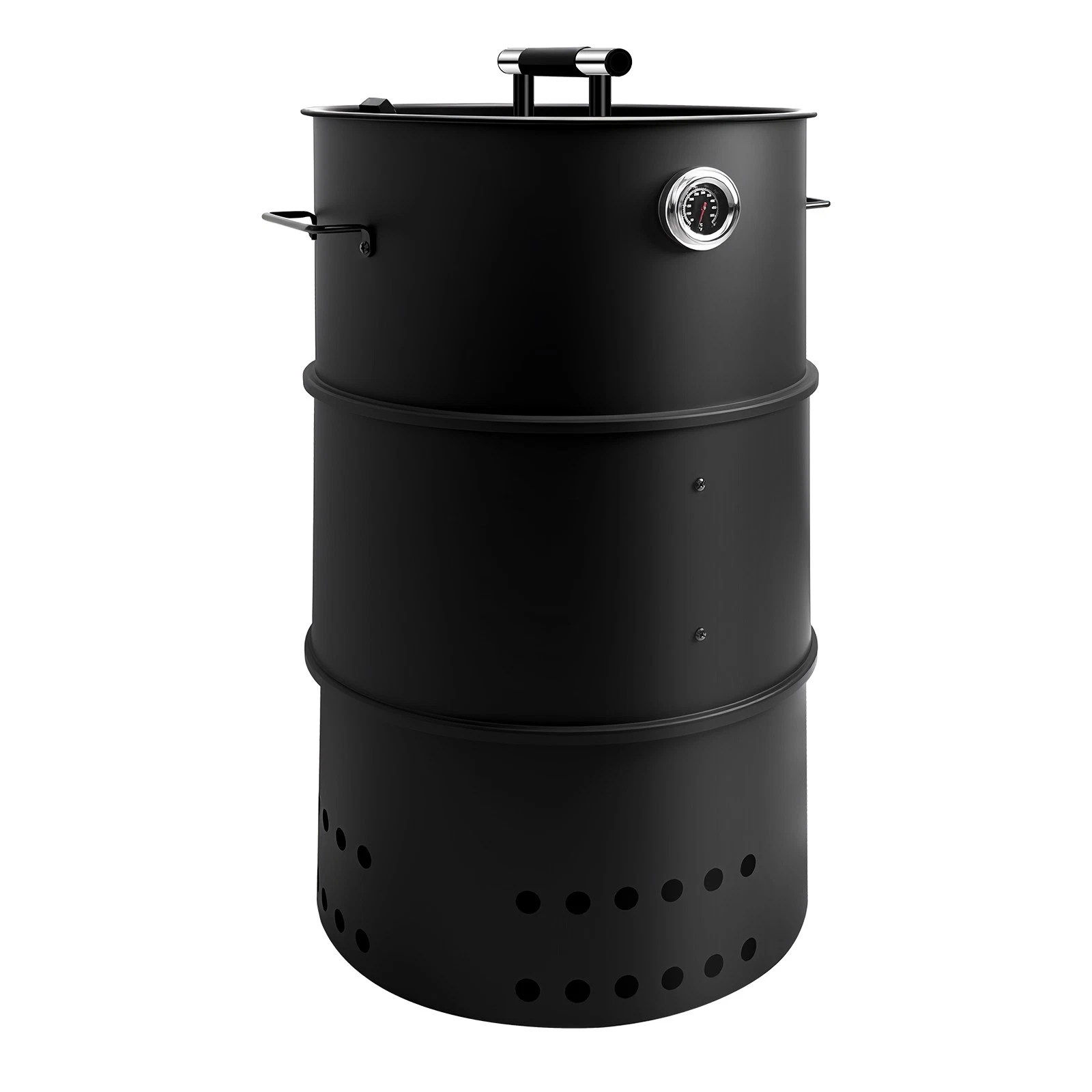 Charcoal Smoker BBQ Grill Outdoor Vertical Smokers Portable Meat Cooker 3in1