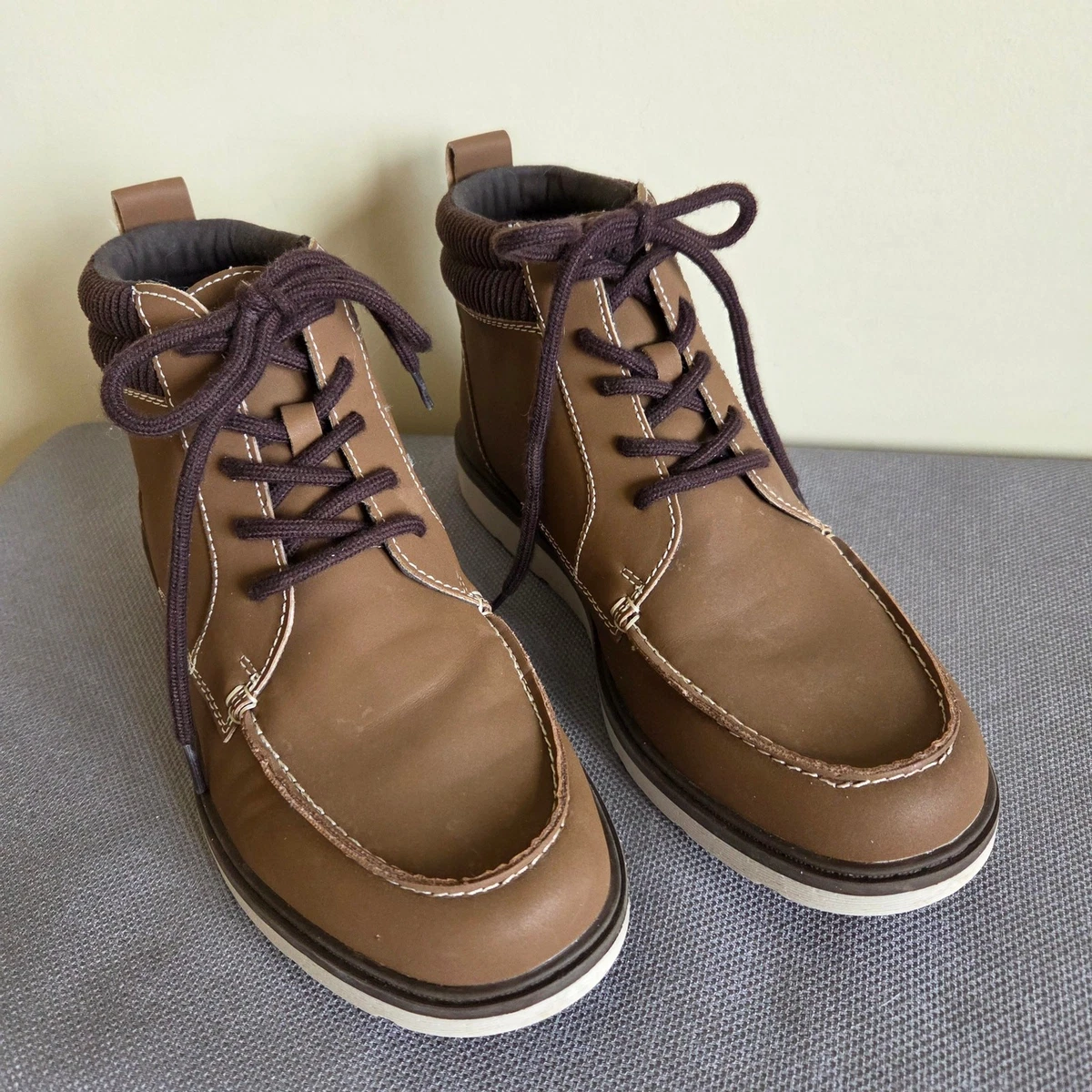 Lands\' End Brown Leather Chukka Boots with Moc Toe Lands main image 4