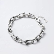 Beautiful chain link 925 Sterling Silver Bracelets Chain Fashion Gift Birthday