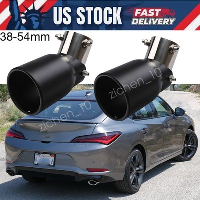 28-54mm Rear Exhaust Pipe Tip Curved Tail Muffler Stainless For Acura Integra