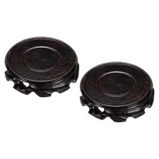 Wooden Stand Holders Displays Base 90mm Diameter Red Brown for Vase Bonsai St...