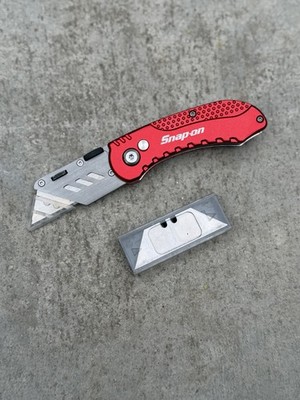 Snap On Tools Box Cutter Utility Knife Red Handle Snap-On Racing Razor Blade