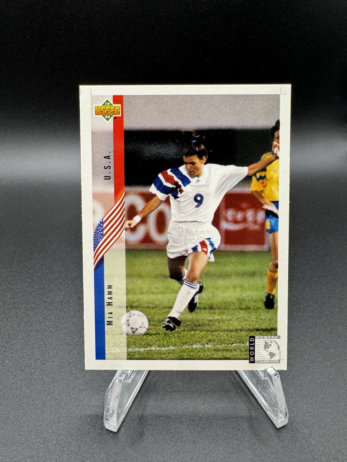 1994 Upper Deck World Cup English/Spanish Mia Hamm #268 RC Rookie USWNT