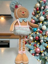Christmas Pastel Blue pink Gingerbread Man Door Greeter Kitchen Bakery Decor NWT