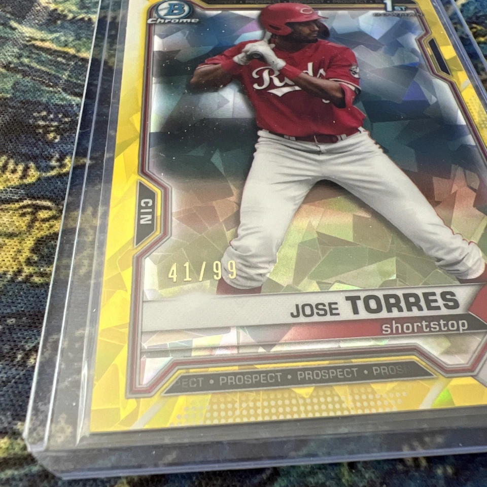 2021 Bowman Draft Baseball Jose Torres 1st Gold Refractor /99 - Image 3 of 3