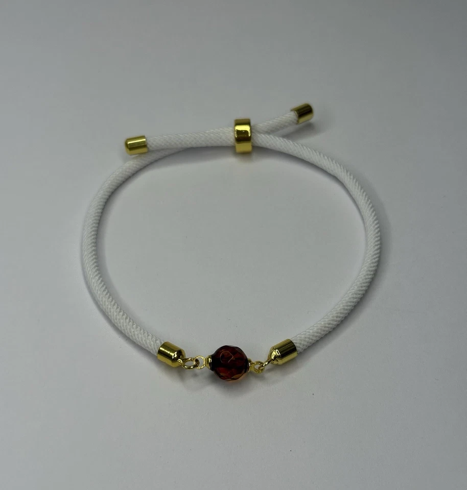 Natural Amber Stone Bracelet.Faceted Amber Beaded Bracelet ADJUSTABLE Length. - Image 2 of 4