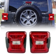 For 07-18 Jeep Wrangler Jk Red Lens Led Tail Lights Wbrake Reverse Turn Signal