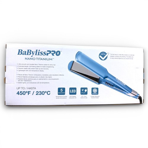 BaBylissPRO Nano Titanium 2" / 51 mm Ultra-Sleek Straightening Iron BNT134T New - Picture 2 of 2