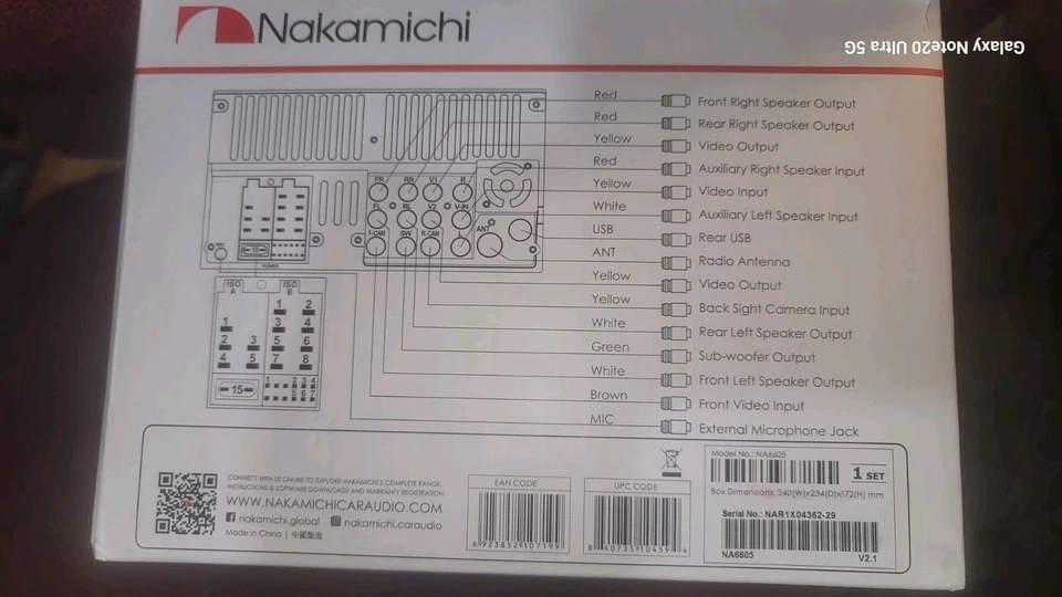 NAKAMICHI NA6605 6.8 Touch Screen 2-DIN Apple CarPlay Android Auto Receiver NEW - Image 2 of 4