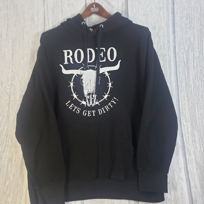 Pendleton Oregon Rodeo Smart Blanks Black Hoodie Sweatshirt Men's Size Large