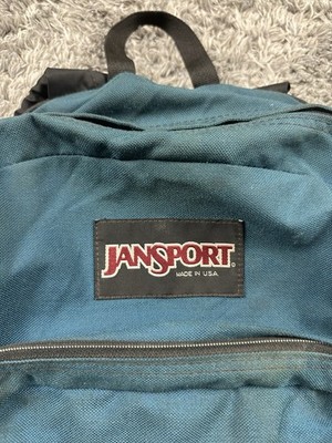 Vintage Jansport Backpack Made in USA Leather 90s Unique Rare