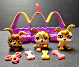 Authentique Hasbro Littlest Pet Shop Set Of Bear Cubs Triplets: #1554 Ours # 1555 Ours #1556 Ours - LOT De Trois Animaux - France