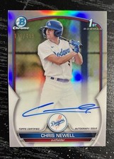 Chris Newell 1st 2023 Bowman Chrome Refractor Auto Los Angeles Dodgers /499