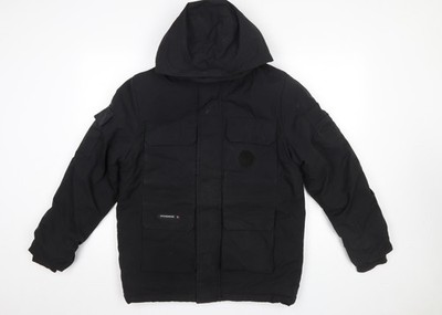 STYLE&DENIM wattierte Parka Jacke Herren schwarz mit Kapuze L