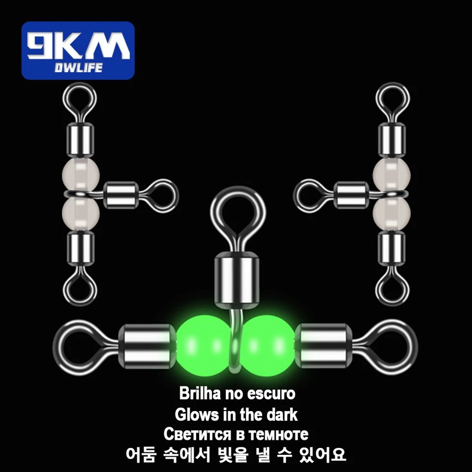 3 Way Swivels 15~30Pcs Fishing Swivel Tackle Saltwater Fishing Line Connector - Image 4 of 4