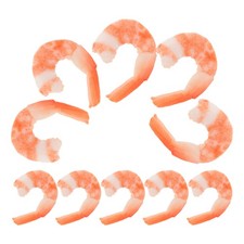 10 Pcs Lifelike Plastic Cooked Shrimp Simulation Model For Party Display Decor