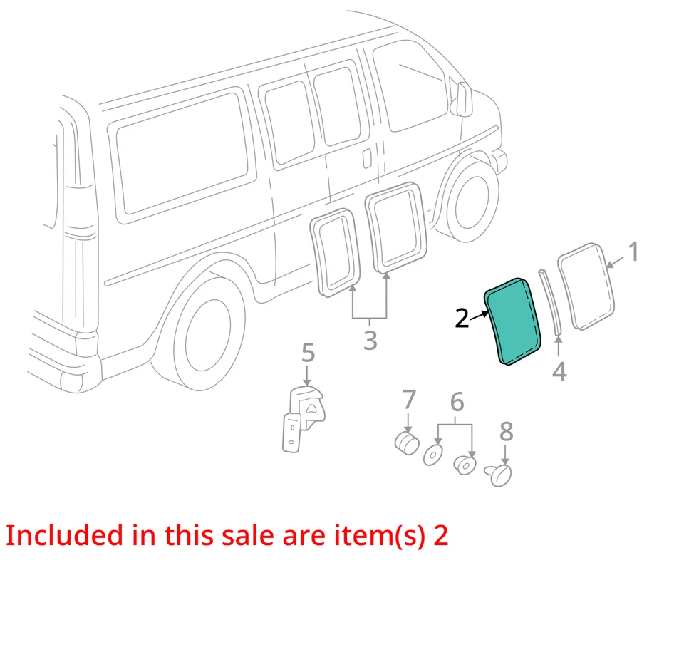 Chevrolet GMC Express 2500 Savana 2500 2002 ventana ASM RR S/D 15023349 - nuevo Foto 2 de 3